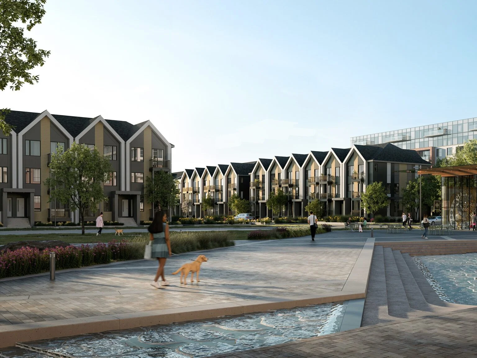 Master plan overview of Aura at Lakeview Village waterfront community in Mississauga